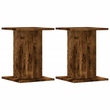 højtalerstativer 2 stk. 30x30x40cm konstrueret træ røget egetræ