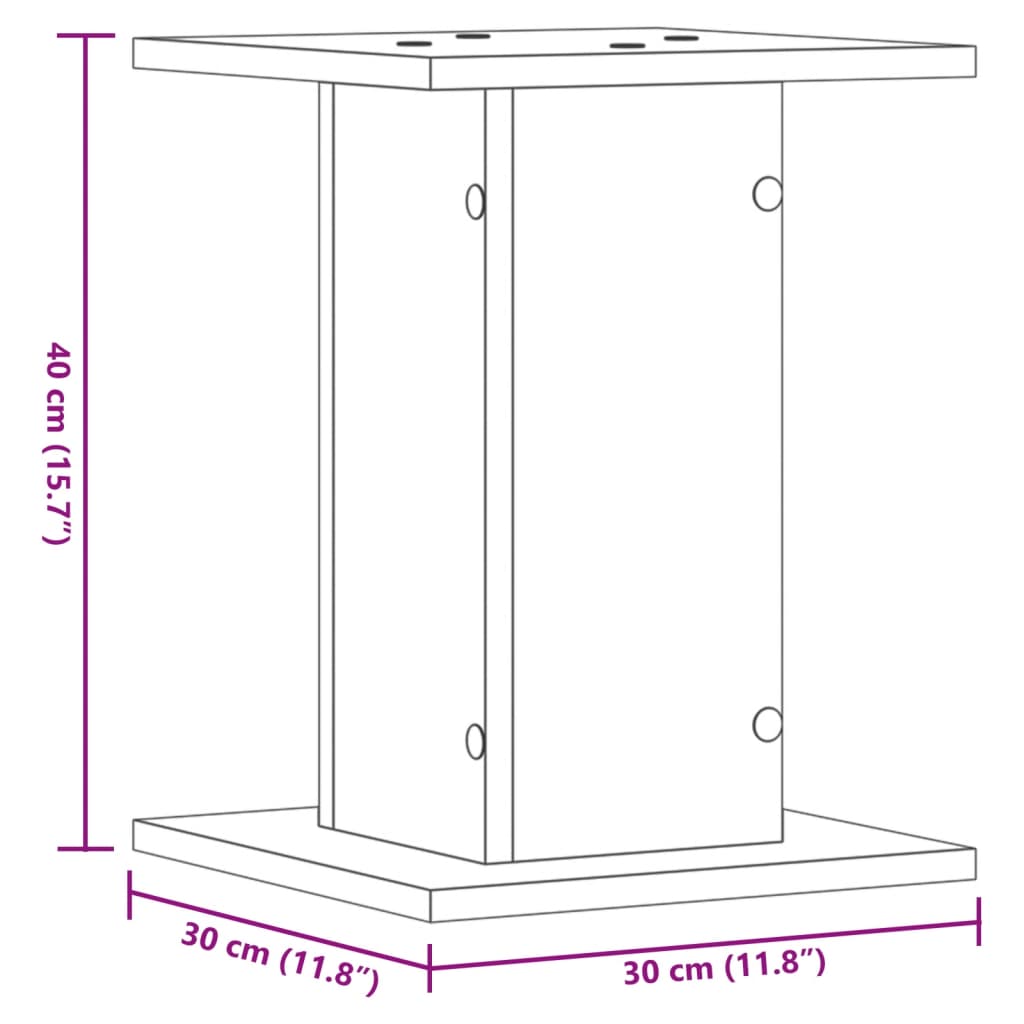højtalerstativer 2 stk. 30x30x40 cm konstrueret træ antikt træ