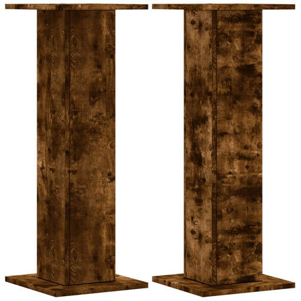højtalerstativer 2 stk. 30x30x80cm konstrueret træ røget egetræ