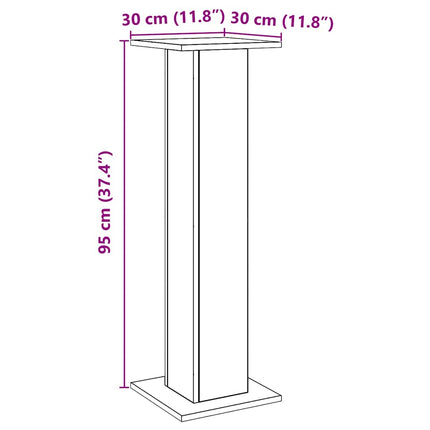 højtalerstativer 2stk. 30x30x95cm konstrueret træ egetræsfarve