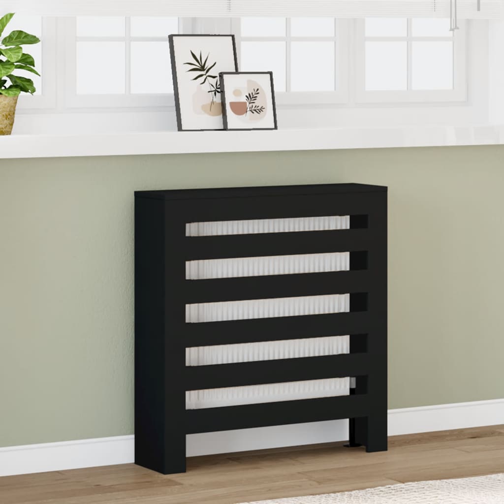 radiatorskjuler 78x20x82 cm konstrueret træ sort