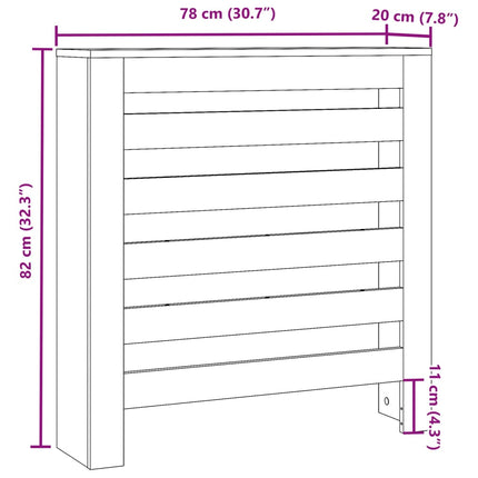 Radiatorcover Røget eg 78 x 20 x 82 cm Konstrueret træ
