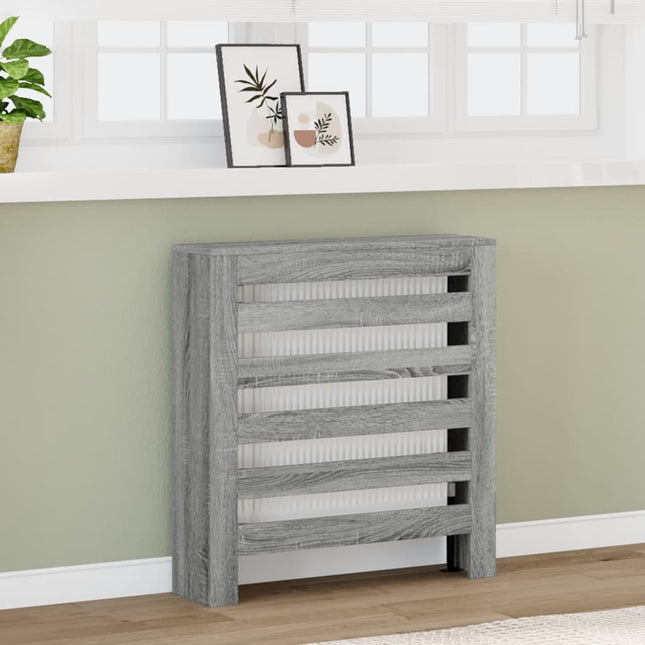 radiatorskjuler 78x20x82 cm konstrueret træ grå sonoma-eg