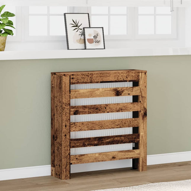 radiatorskjuler 78x20x82 cm konstrueret træ antikt træ