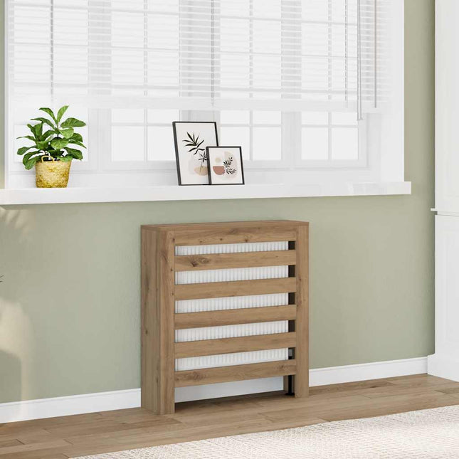 radiatorskjuler 78x20x82 cm konstrueret træ egetræsfarve