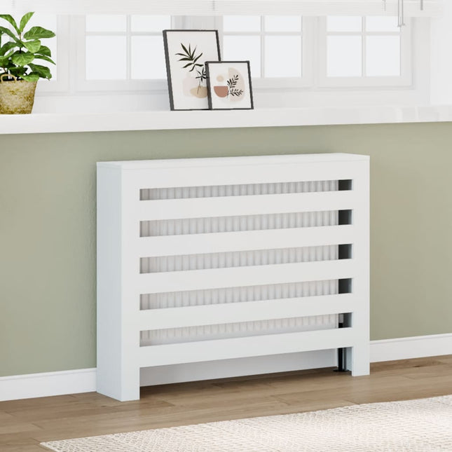 radiatorskjuler 104x20x82 cm konstrueret træ hvid
