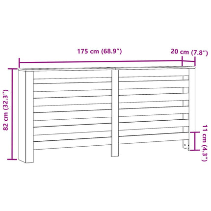 Radiatorcover Røget eg 175 x 20 x 82 cm Konstrueret træ