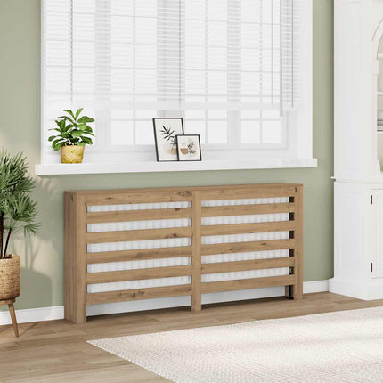 radiatorskjuler 175x20x82 cm konstrueret træ egetræsfarve