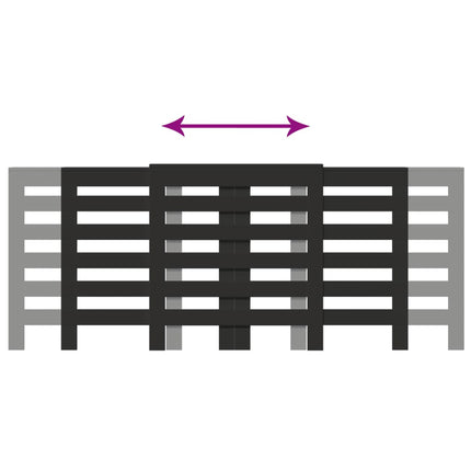 radiatorskjuler 205x21,5x83,5 cm konstrueret træ sort
