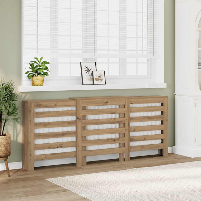 radiatorskjuler 205x21,5x83,5 cm konstrueret træ egetræsfarve