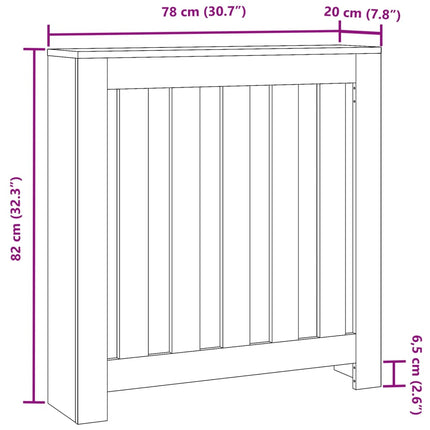 Radiatorcover Sonoma-eg 78 x 20 x 82 cm Konstrueret træ