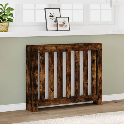 radiatorskjuler 104x20x82 cm konstrueret træ røget egetræsfarve