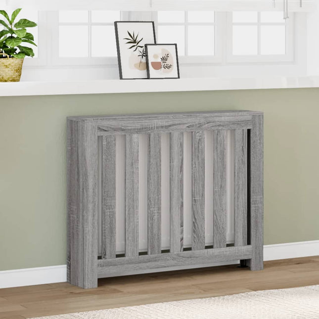radiatorskjuler 104x20x82 cm konstrueret træ grå sonoma-eg