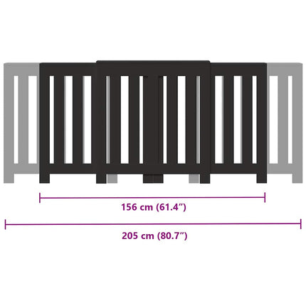 Radiatorcover Sort 205 x 21,5 x 83,5 cm Konstrueret træ
