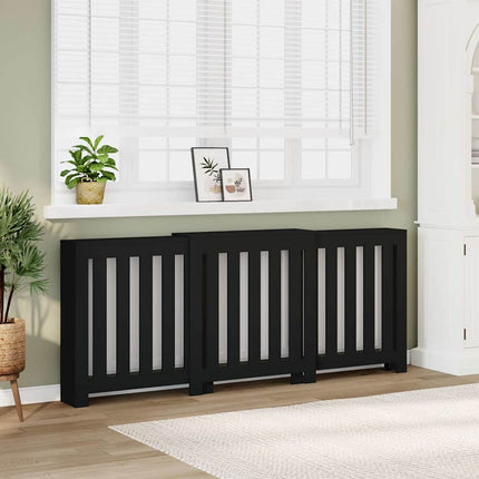 Radiatorcover Sort 205 x 21,5 x 83,5 cm Konstrueret træ
