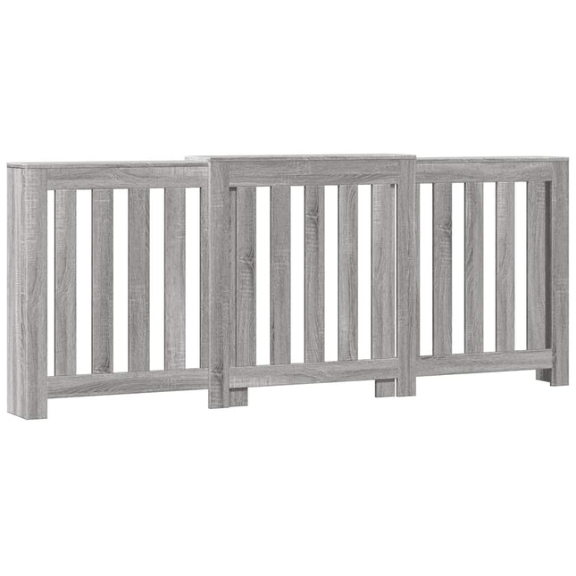radiatorskjuler 205x21,5x83,5 cm konstrueret træ grå sonoma-eg