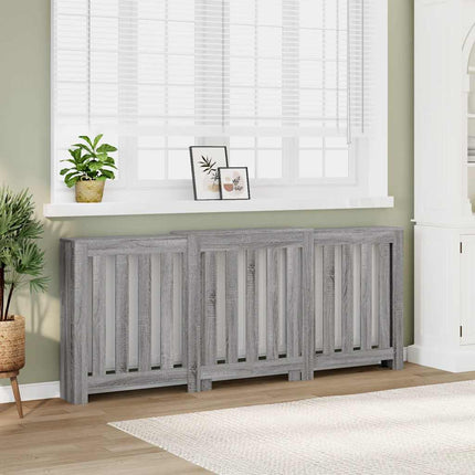 radiatorskjuler 205x21,5x83,5 cm konstrueret træ grå sonoma-eg