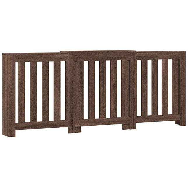 radiatorskjuler 205x21,5x83,5 cm konstrueret træ brun egetræ