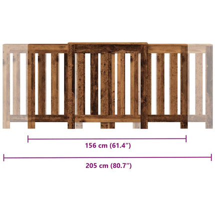 radiatorskjuler 205x21,5x83,5 cm konstrueret træ antikt træ
