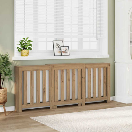 radiatorskjuler 205x21,5x83,5 cm konstrueret træ egetræsfarve