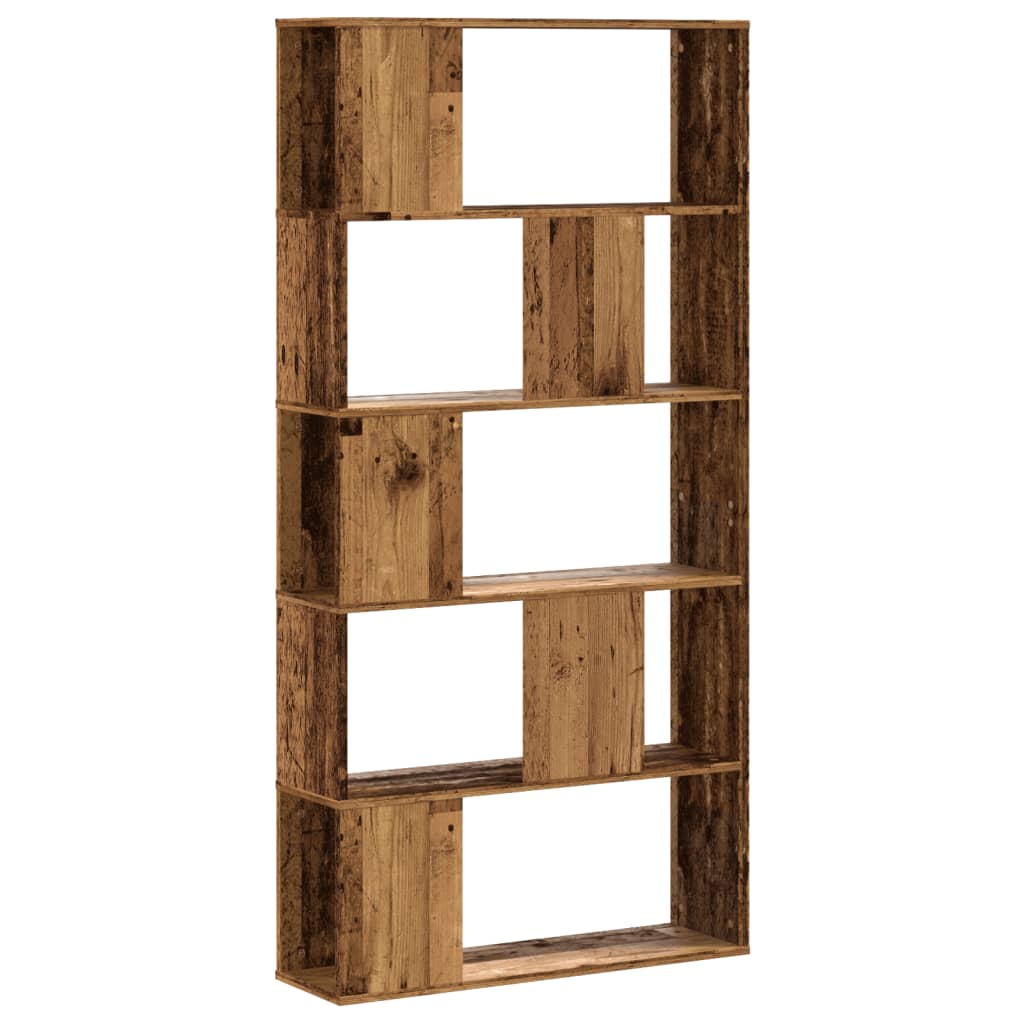 bogreol 80,5x23,5x162,5 cm 5 hylder konstrueret træ gammelt træ billede