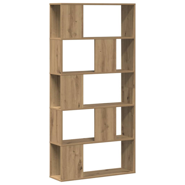 bogreol 80,5x23,5x162,5 cm 5 hylder konstrueret træ eg