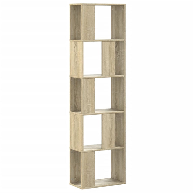 bogreol 45x23,5x162,5 cm 5 hylder konstrueret træ sonoma-eg