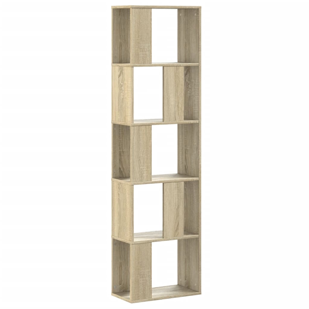 bogreol 45x23,5x162,5 cm 5 hylder konstrueret træ sonoma-eg billede