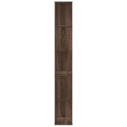 bogreol 45x23,5x162,5 cm 5 hylder konstrueret træ brunt eg