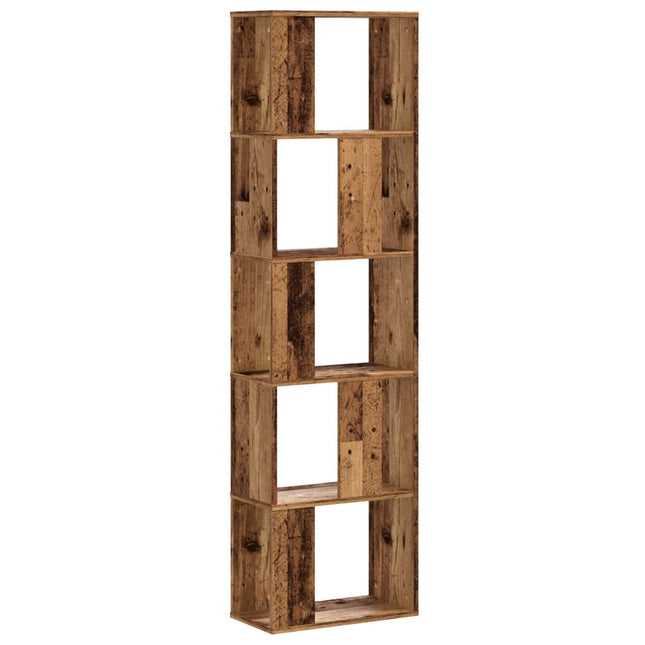 bogreol 45x23,5x162,5 cm 5 hylder konstrueret træ gammelt træ