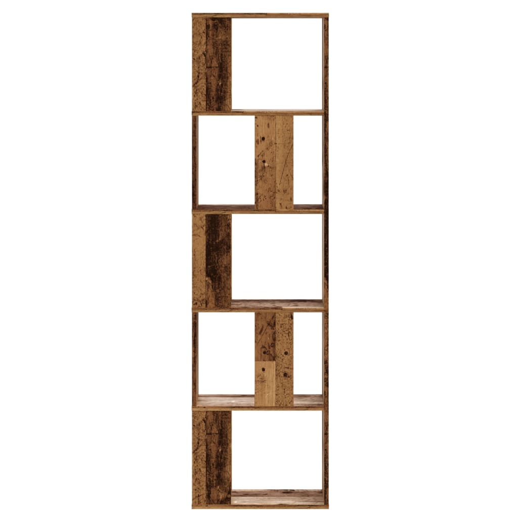 bogreol 45x23,5x162,5 cm 5 hylder konstrueret træ gammelt træ