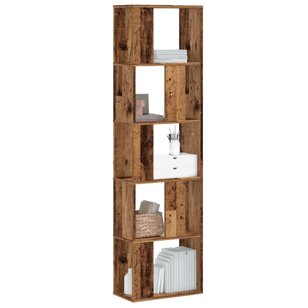 vidaXL bogreol 45x23,5x162,5 cm 5 hylder konstrueret træ gammelt træ