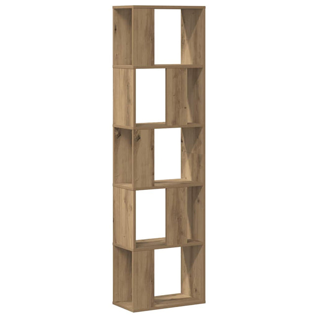 bogreol 45x23,5x162,5 cm 5 hylder konstrueret træ eg