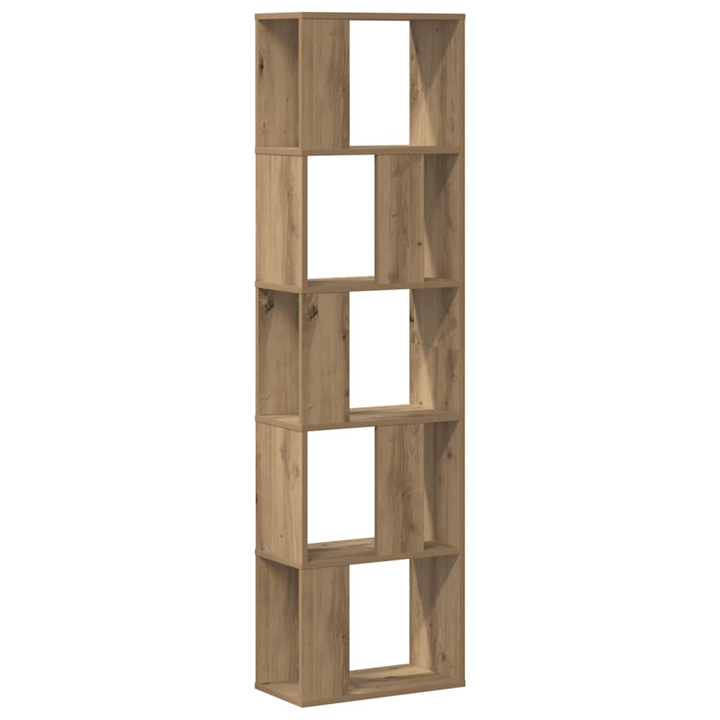 bogreol 45x23,5x162,5 cm 5 hylder konstrueret træ eg billede