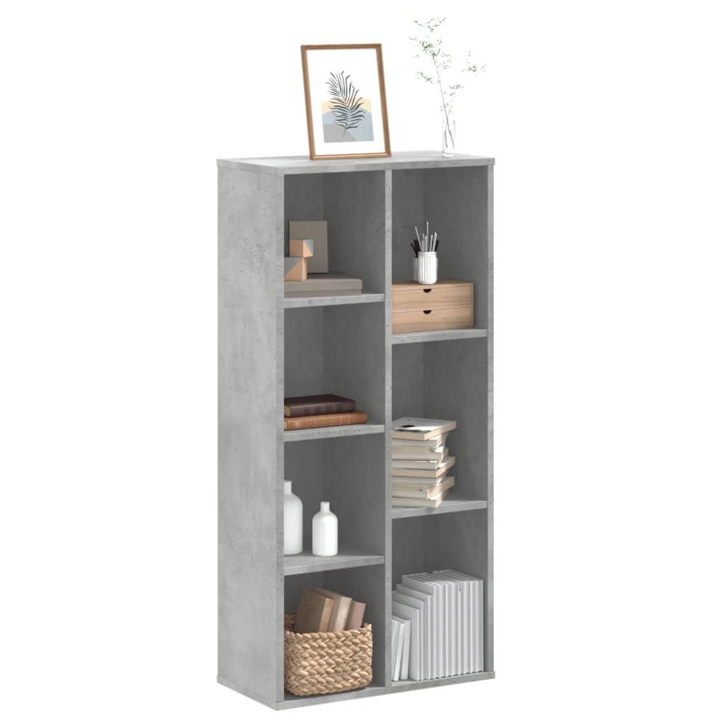 bogreol 50x25x105 cm konstrueret træ betongrå billede