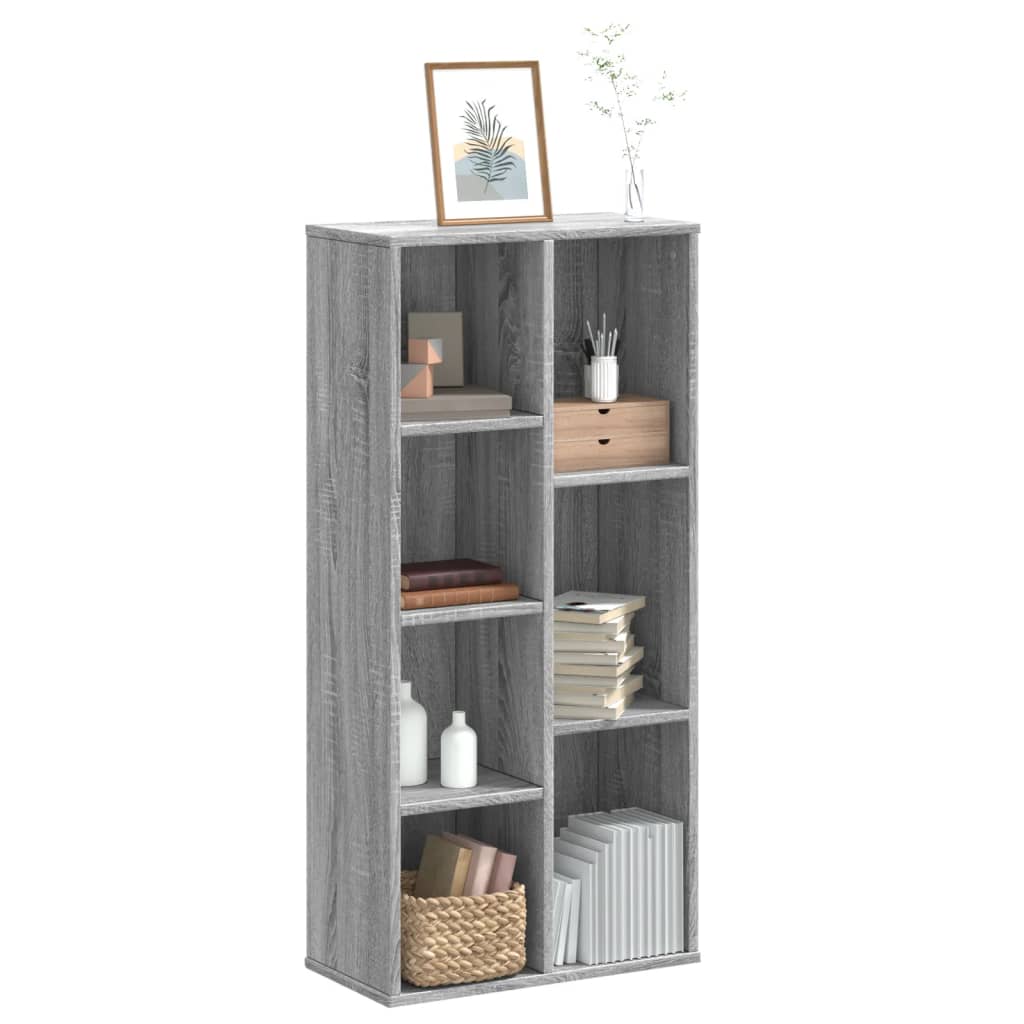 bogreol 50x25x105 cm konstrueret træ grå sonoma-eg billede