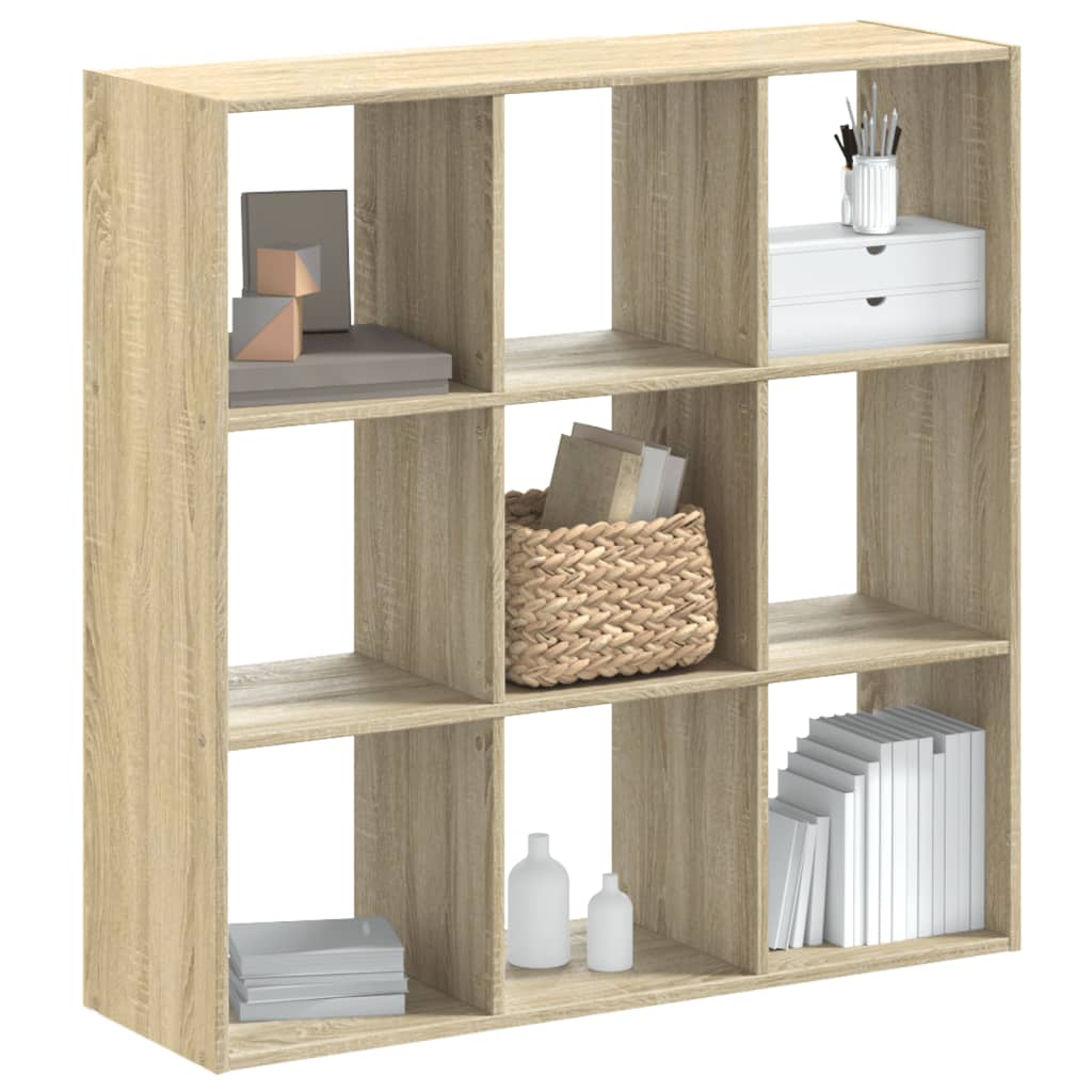 bogreol 102x32x102 cm konstrueret træ sonoma-eg billede