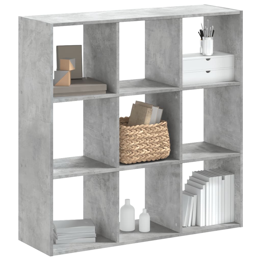 bogreol 102x32x102 cm konstrueret træ betongrå billede
