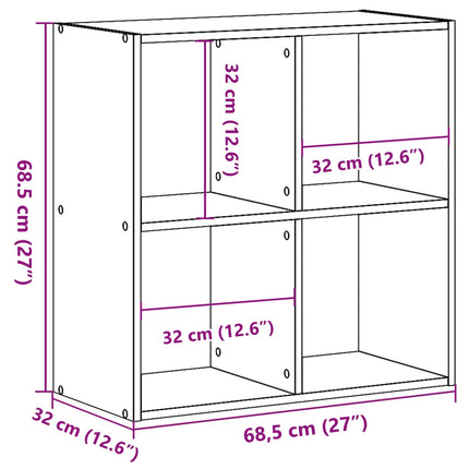 skab 68,5x32x68,5 cm konstrueret træ betongrå
