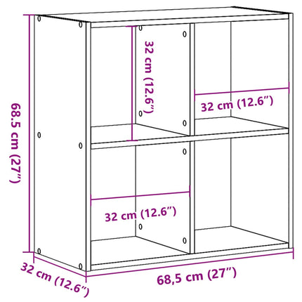 skab 68,5x32x68,5 cm konstrueret træ antikt træ