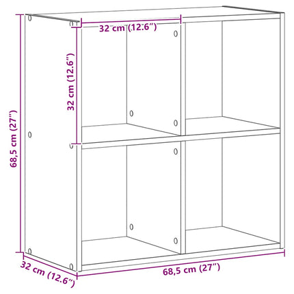 skab 68,5x32x68,5 cm konstrueret træ egetræsfarve