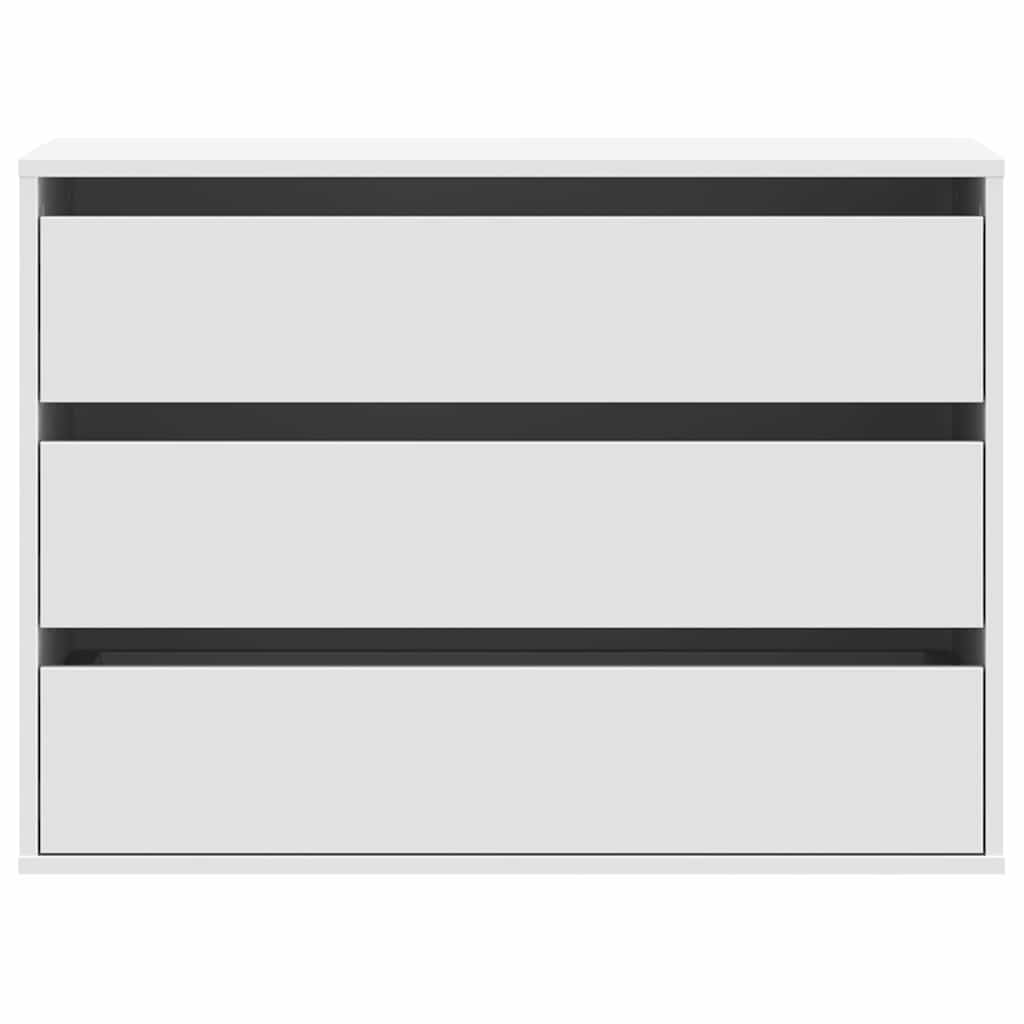 kommode til hjørne 80x41x58 cm konstrueret træ hvid