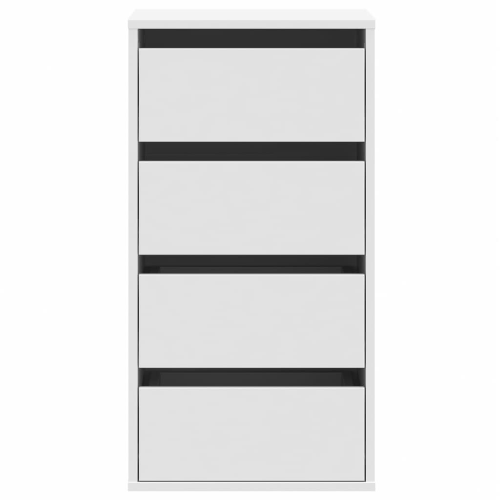 kommode til hjørne 40x41x76 cm konstrueret træ hvid