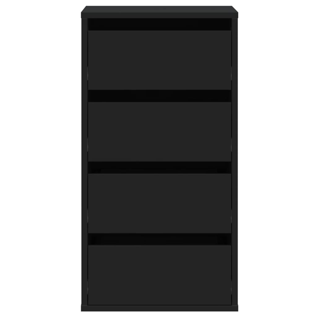 kommode til hjørne 40x41x76 cm konstrueret træ sort