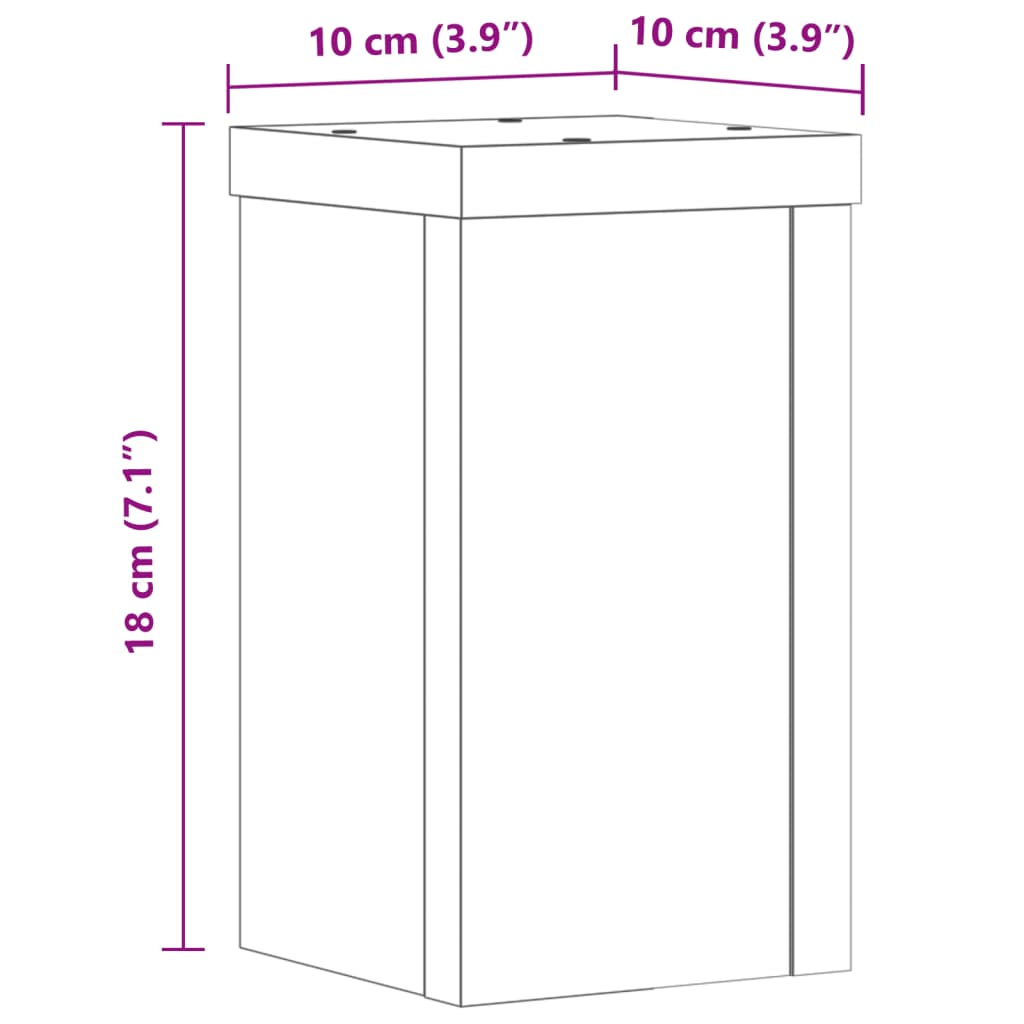 plantestativer 2 stk. 10x10x18 cm konstrueret træ hid