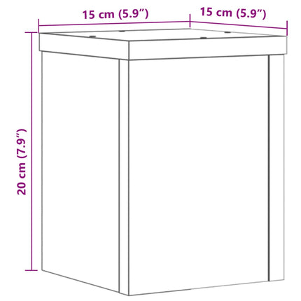 plantestativer 2 stk. 15x15x20 cm konstrueret træ grå sonoma-eg