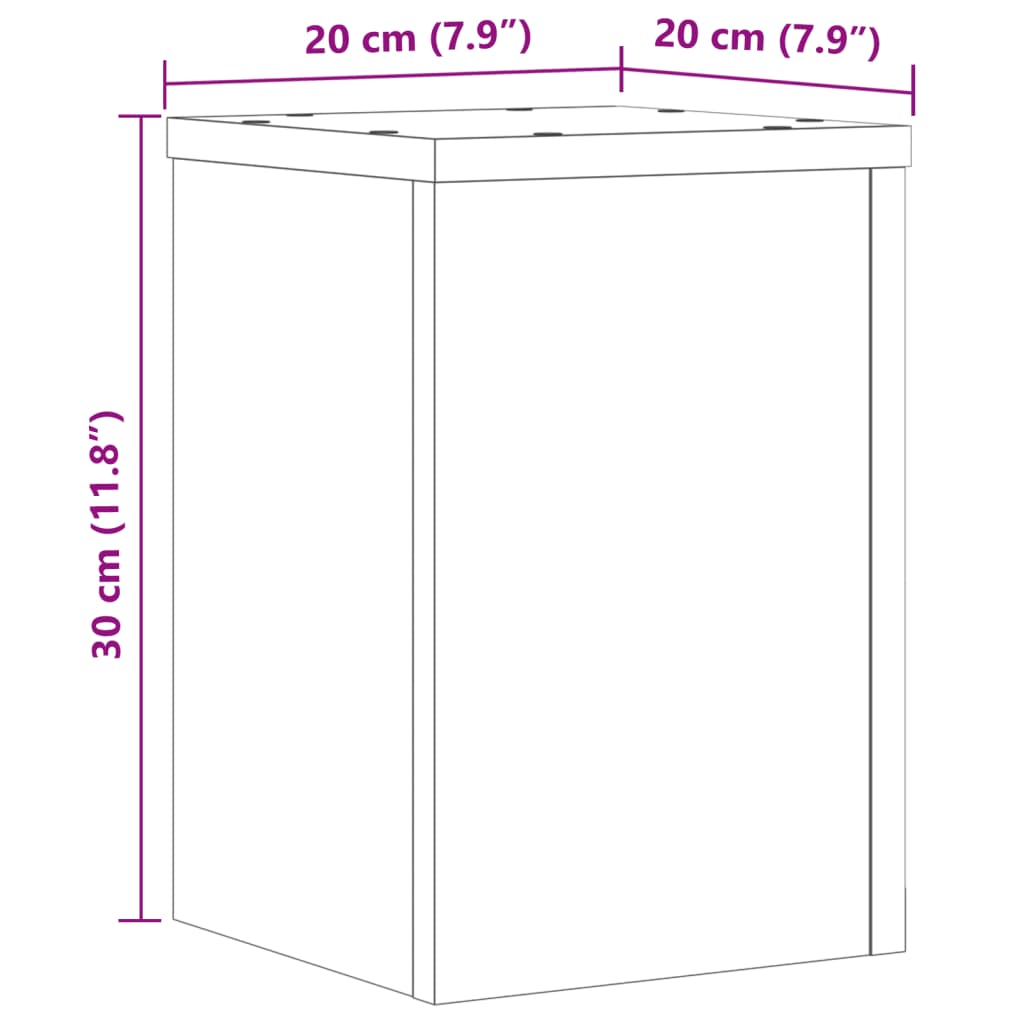 plantestativer 2 stk. 20x20x30 cm konstrueret træ betongrå