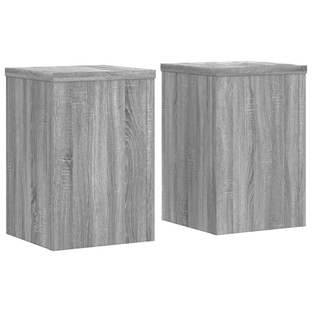 plantestativer 2 stk. 20x20x30 cm konstrueret træ grå sonoma-eg