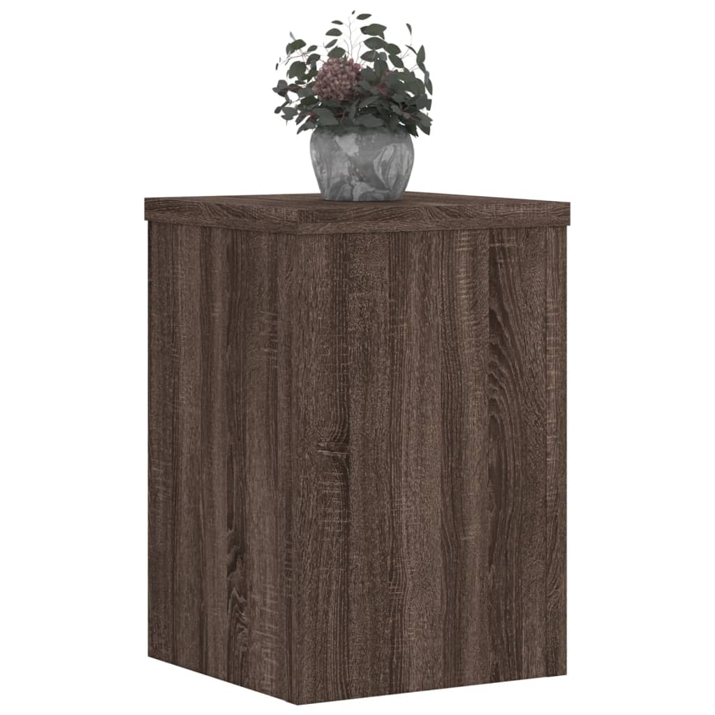 plantestativer 2 stk. 20x20x30 cm konstrueret træ brunt eg