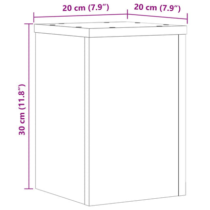 plantestativer 2 stk. 20x20x30 cm konstrueret træ brunt eg